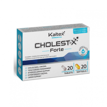KALTEX CHOLEST-X FORTE tablete i softgel, 20kom + 20kom KALTEX CHOLEST-X FORTE tablete i softgel, 20kom + 20kom