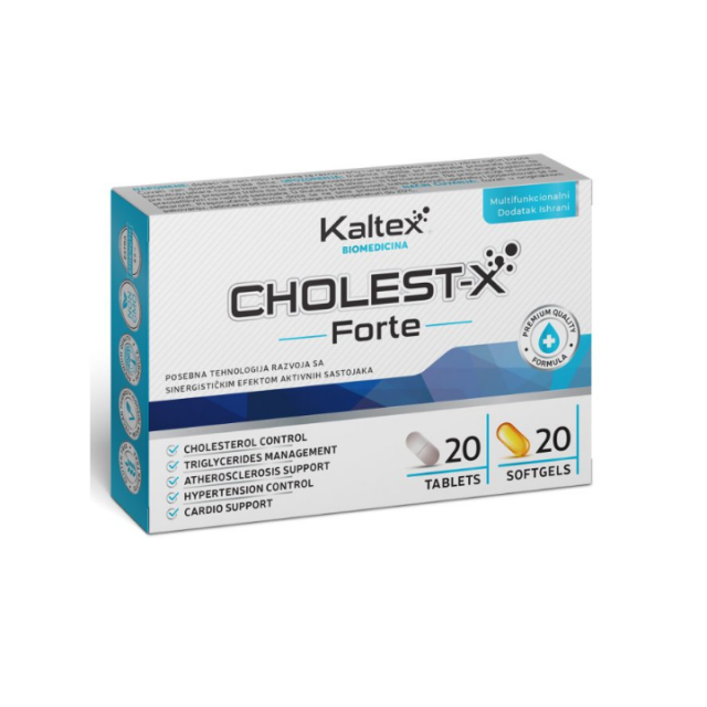 KALTEX CHOLEST-X FORTE tablete i softgel, 20kom + 20kom KALTEX CHOLEST-X FORTE tablete i softgel, 20kom + 20kom