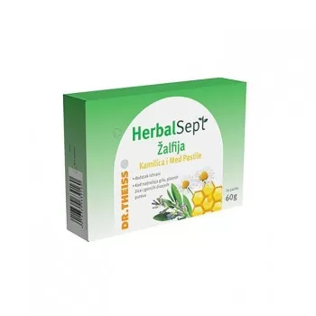 HERBALSEPT žalfija, kamilica i med pastile, 24kom HERBALSEPT žalfija, kamilica i med pastile, 24kom