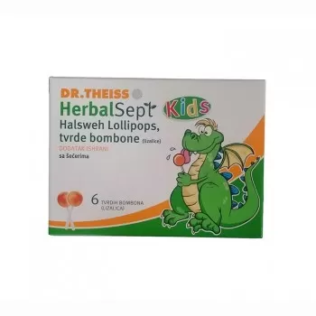 HERBAL SEPT KIDS lizalice protiv bola u grlu, 6kom HERBAL SEPT KIDS lizalice protiv bola u grlu, 6kom