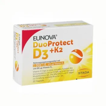EUNOVA DUO PROTECT D3 1000 IU +K2 kapsule, 30kom EUNOVA DUO PROTECT D3 1000 IU +K2 kapsule, 30kom