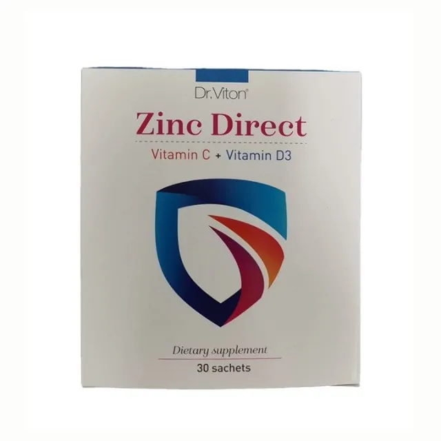 DR.VITON ZINC DIRECT + VITAMIN C + VITAMIN D3 kesice, 30kom DR.VITON ZINC DIRECT + VITAMIN C + VITAMIN D3 kesice, 30kom