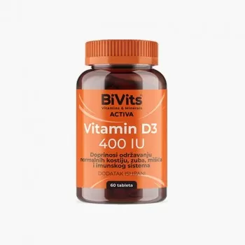 BIVITS ACTIVA VITAMIN D3 400IU tablete, 60kom BIVITS ACTIVA VITAMIN D3 400IU tablete, 60kom