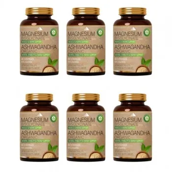 MAGNESIUM BISGLYCINATE PLUS ASHWAGANDHA ORGANIC, 30kom PAKET 6 KUTIJA MAGNESIUM BISGLYCINATE PLUS ASHWAGANDHA ORGANIC, 30kom PAKET 6 KUTIJA