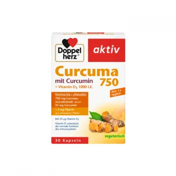 DOPPELHERZ AKTIV CURCUMA 750 + VIT. D kapsule, 30kom DOPPELHERZ AKTIV CURCUMA 750 + VIT. D kapsule, 30kom
