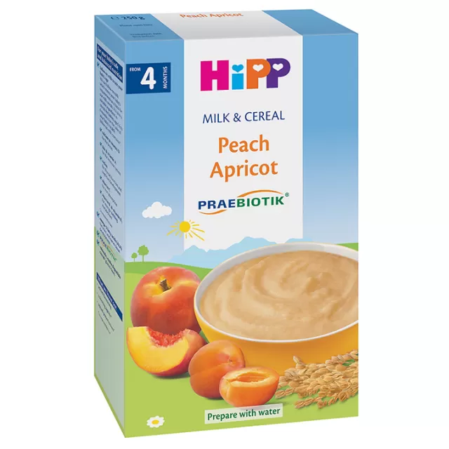 HIPP BRESKVA I KAJSIJA mlečna instant kaša, 250g HIPP BRESKVA I KAJSIJA mlečna instant kaša, 250g
