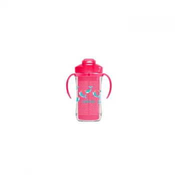 DR BROWNS trening čaša sa slamčicom roze boje, 300ml