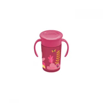 DR BROWNS čaša 360 stepeni sa ručkama roze boje, 200ml